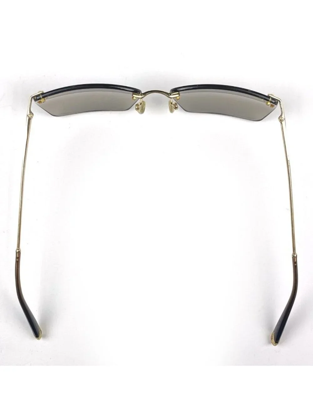 Louis Vuitton Sunglasses Rimless Metal Acetate Gold Brown Eyewear